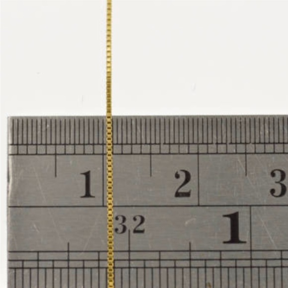 2pc set 14K Yellow Gold CZ M initial 16” inches 0.5mm Dainty Box chain necklace - Picture 10 of 12